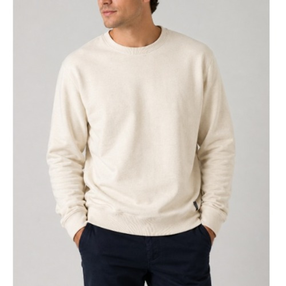 Comfrt Unisex Ivory Waffle‎ Lounge Long Sleeve Pullover Sweatshirt Size S NWOT